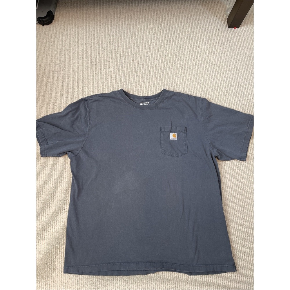 Carhartt Men's 2XL Loose Fit Heavyweight Pocket T-short Sleeve Shirt Blue
